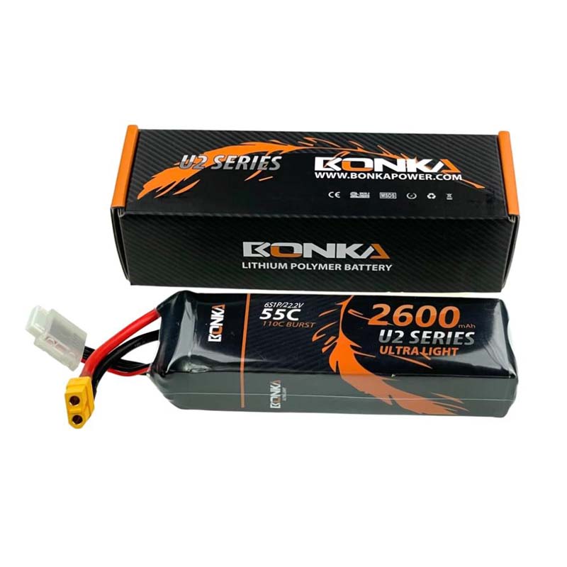 BONKA 2600mAh 55C 6S LiPo Battery for RC Helicopter